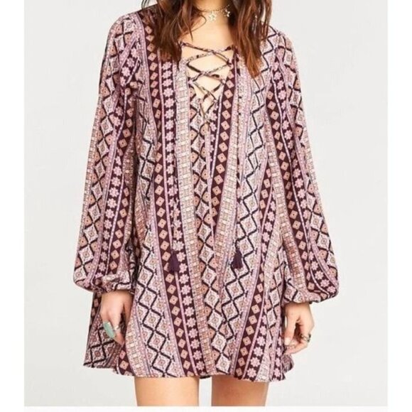 Show Me Your Mumu Lightning Bird Tunic Top Boho Pullover Floral Long Sleeve XS - Picture 1 of 9